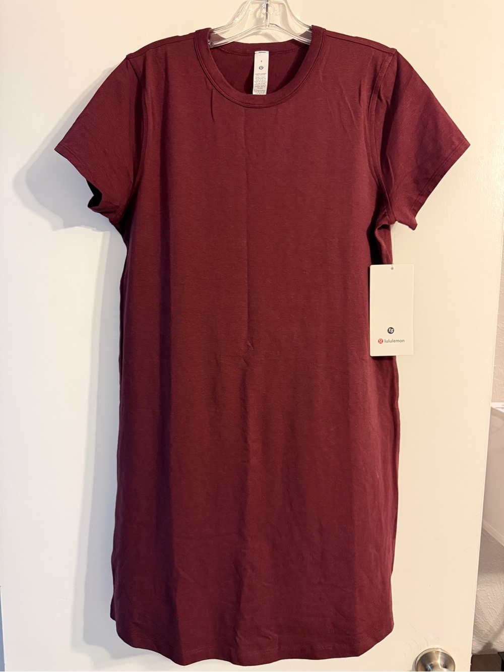 lululemon athletica Classic Fit Cotton Blend T-Shirt Dress in Garnet